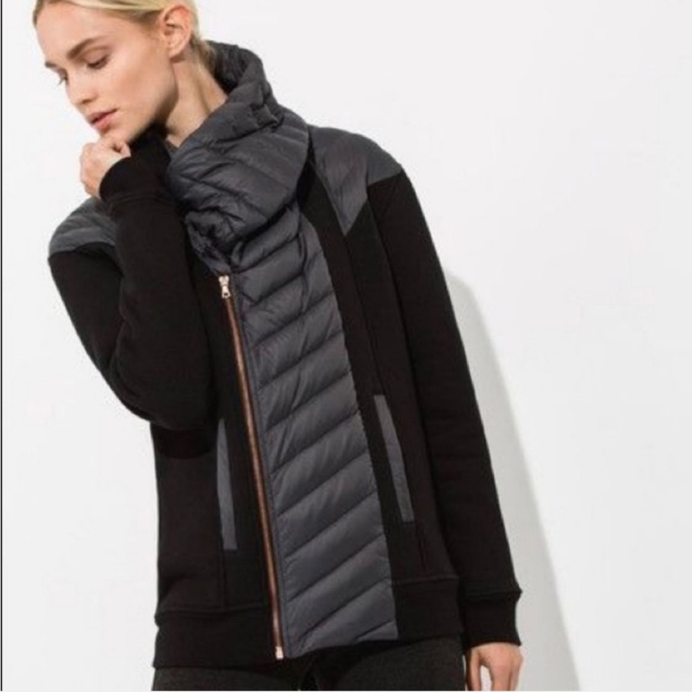 Kit & Ace Liberty Black Puffer Jacket Cashmere Blend 4 Coat Goose Down Fill